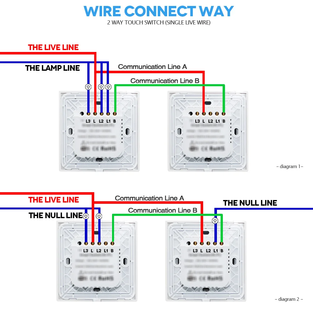 1 way touch switch схема подключения